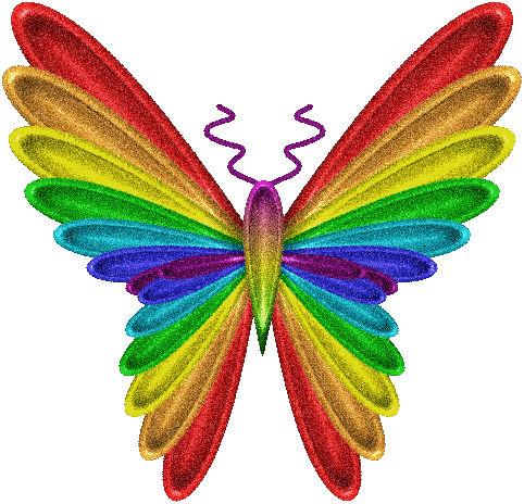 farfalla con ali color arcobaleno